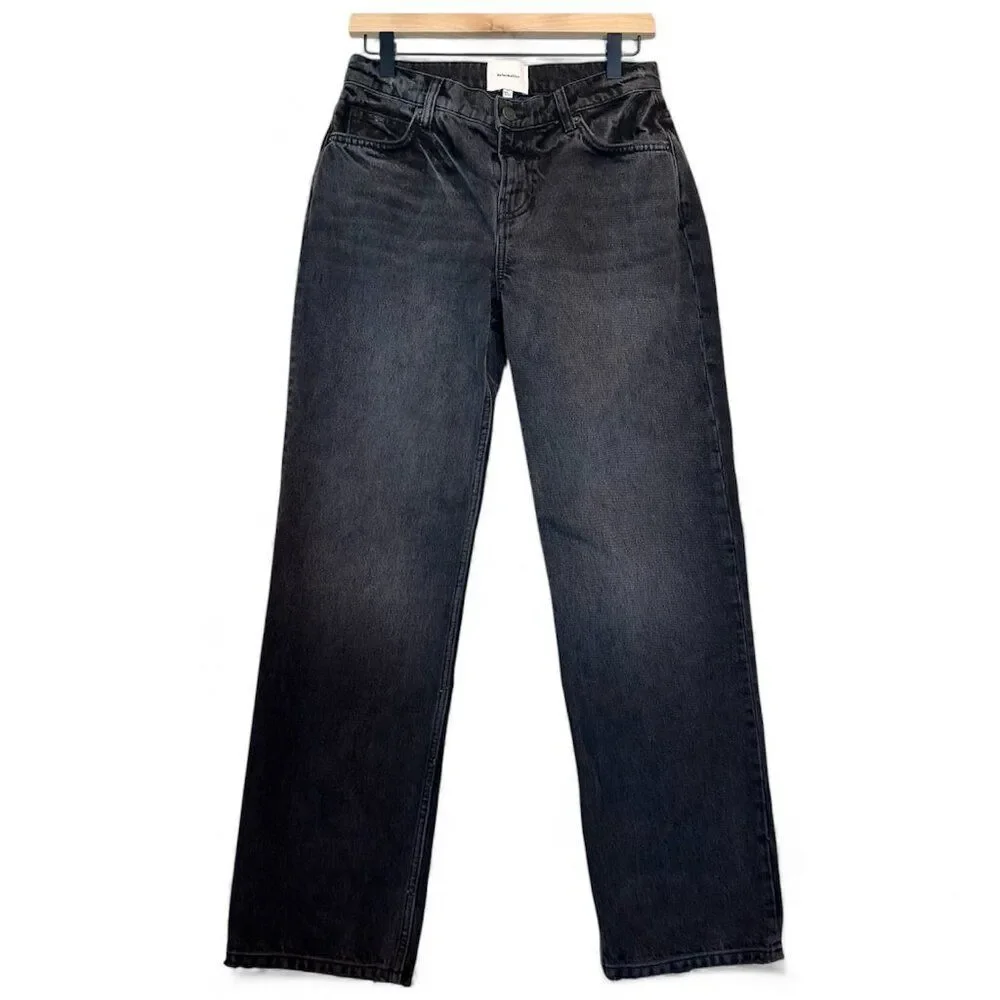 Reformation NWT Abby Low Rise Straight Jeans Black Trinity Wash Women’s 25